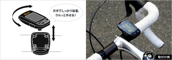 片手でしっかり装着、クルッと外せる!