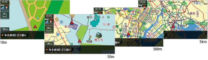 地図拡大/縮小 14段階