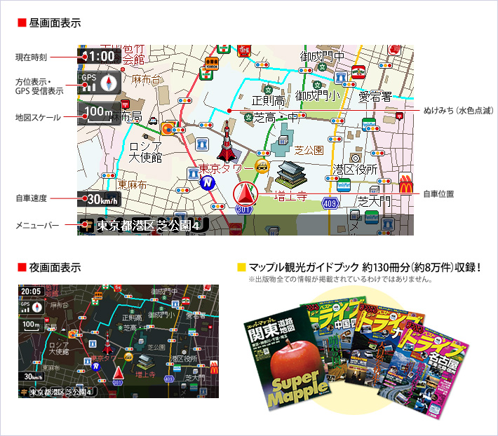 ユピテルのカーナビは地図が見やすい!