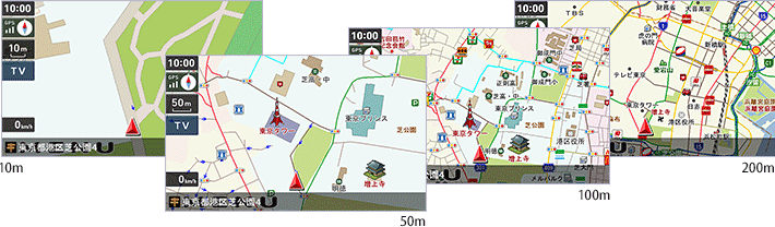 地図拡大/縮小 14段階