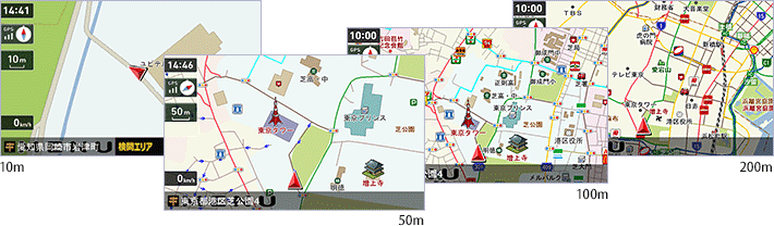 地図拡大/縮小 14段階