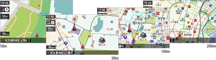 地図拡大/縮小 14段階
