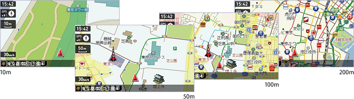 地図拡大/縮小 14段階